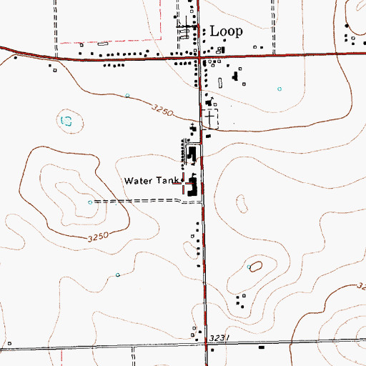 Topographic Map of Loop School, TX