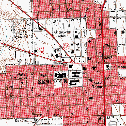 Topographic Map of Seminole Success Center, TX