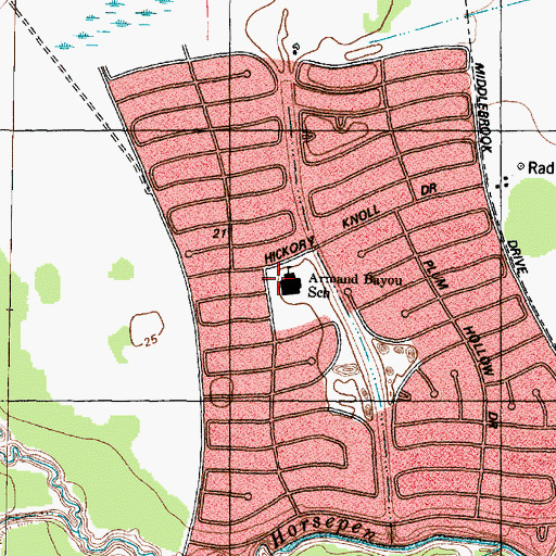 Topographic Map of Armand Bayou Elementary School, TX