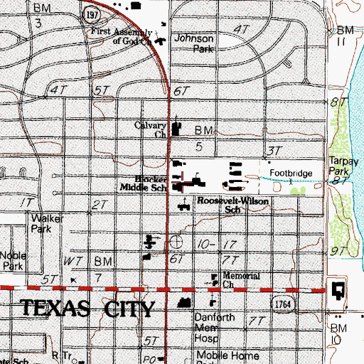 Topographic Map of Blocker Middle School, TX