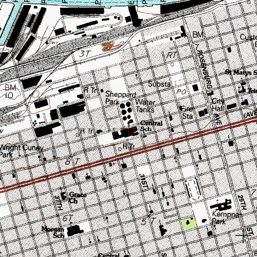 Topographic Map of Central Middle School, TX
