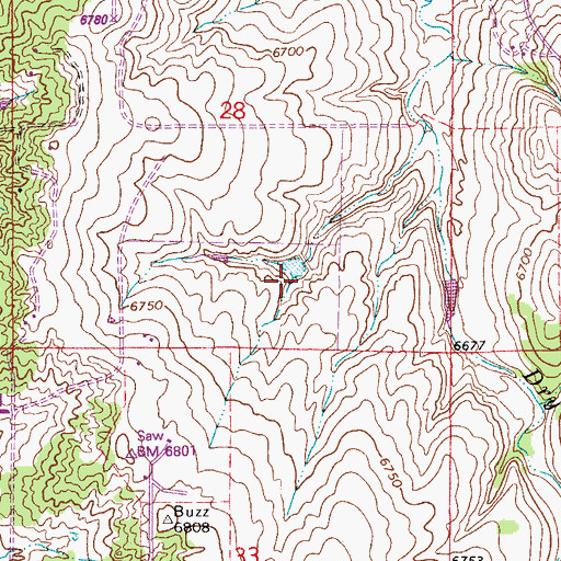 Topographic Map of C G Cozart Erosion Control Number 1 Dam, CO
