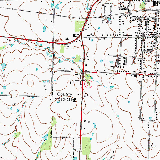 Topographic Map of Mount Vernon Intermediate School, TX
