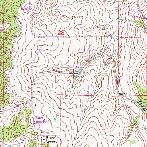 Topographic Map of C G Cozart Erosion Control Reservoir Number 1, CO