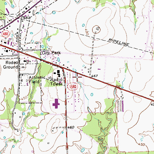 Topographic Map of Fairfield High School, TX