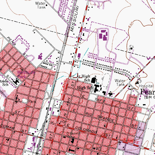 Topographic Map of Bigfoot Alternative High School, TX