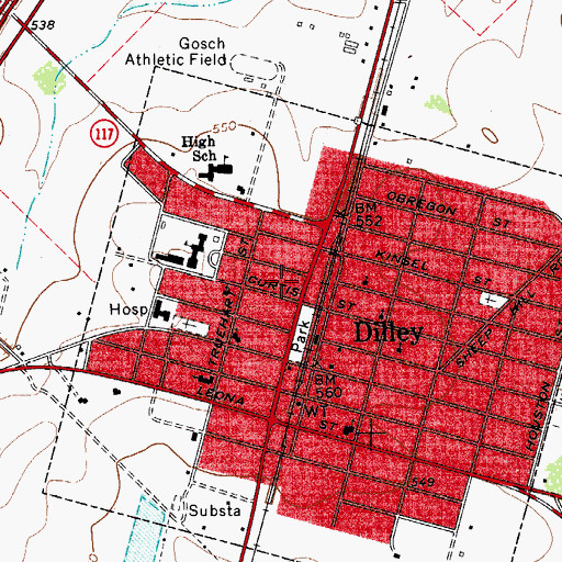 Topographic Map of Mary Harper Middle School, TX