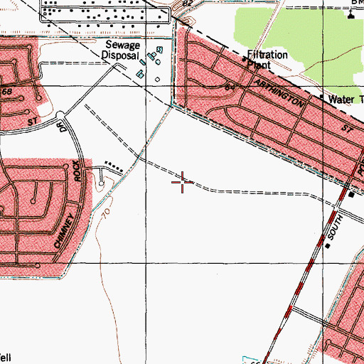 Topographic Map of Ridgegate Elementary School, TX