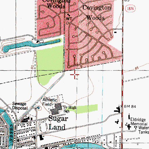Topographic Map of Sugar Mill Elementary School, TX