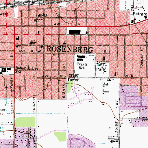 Topographic Map of Taylor Ray Elementary School, TX