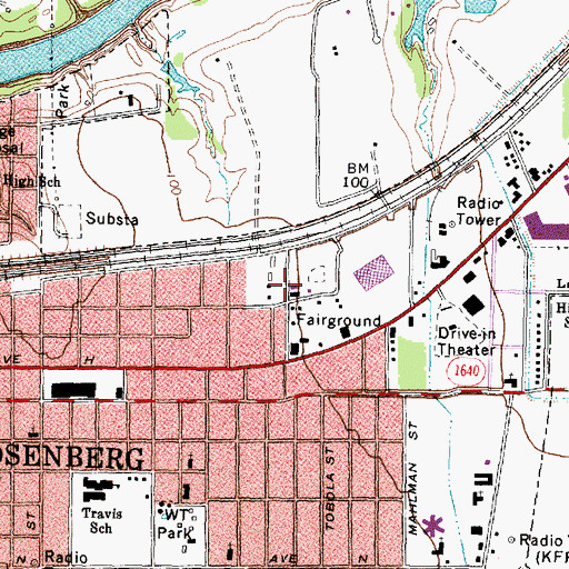 Topographic Map of Fort Bend County Alternative School, TX