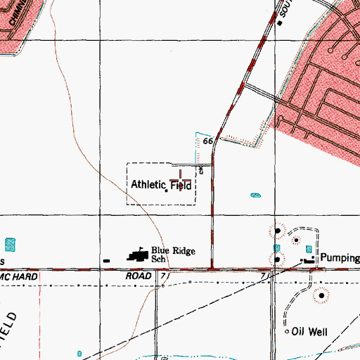 Topographic Map of McAuliffe Middle School, TX