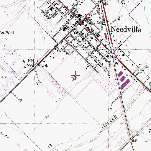 Topographic Map of Needville Elementary School, TX