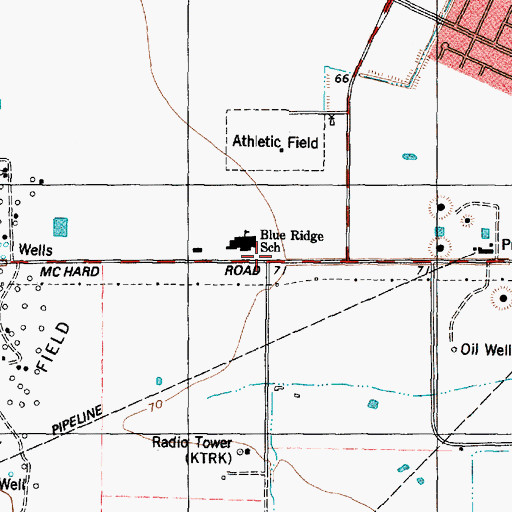 Topographic Map of Blue Ridge Elementary School, TX