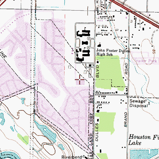 Topographic Map of Dulles Elementary School, TX