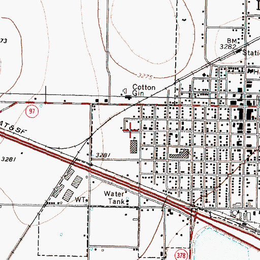Topographic Map of Lockney Elementary School, TX