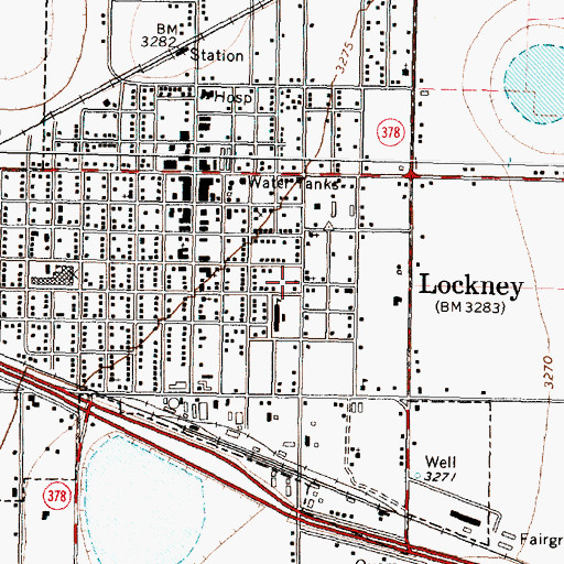 Topographic Map of Lockney Junior High School, TX