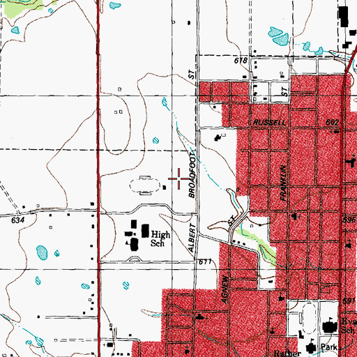 Topographic Map of Finley - Oates Elementary School, TX