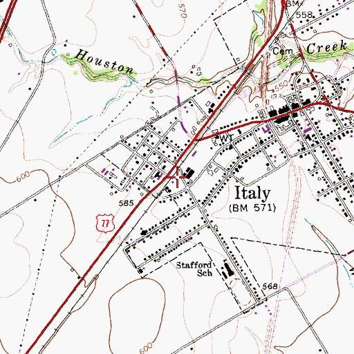 Topographic Map of Stafford Elementary School, TX