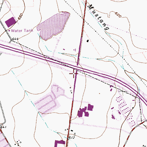 Topographic Map of Waxahachie High School, TX