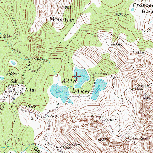 Topographic Map of Middle Alta Lake, CO