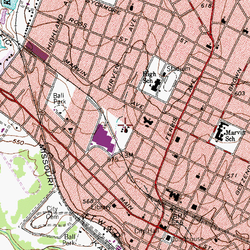 Topographic Map of Waxahachie Learning Center, TX