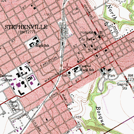 Topographic Map of Central Elementary School, TX