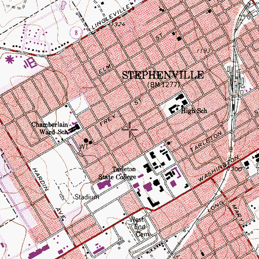 Topographic Map of Stephenville Junior High School, TX