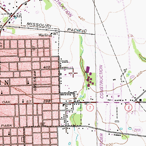 Topographic Map of Marlin High School, TX