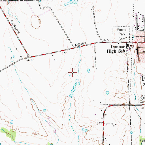 Topographic Map of Ferris Intermediate School, TX