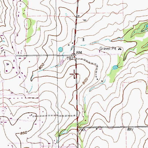 Topographic Map of Mount Peak Elementary School, TX