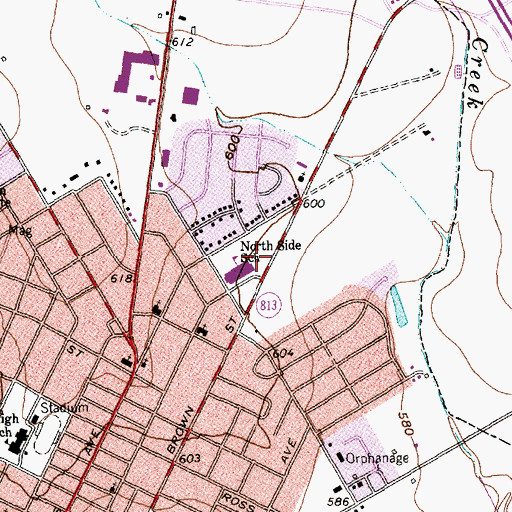 Topographic Map of Northside Elementary School, TX