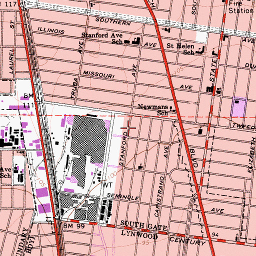 Topographic Map of Montara Ave Elementary School, CA
