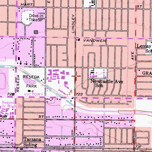 Topographic Map of New Castle Elementary School, CA