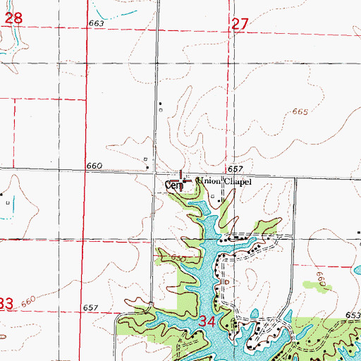 Topographic Map of Union Chapel Cemetery, IL