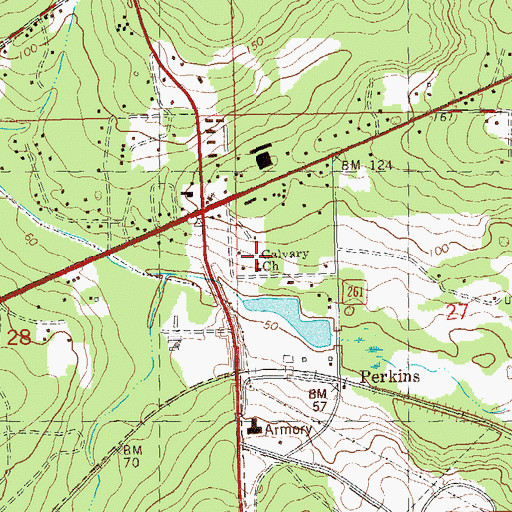 Topographic Map of Calvary Church, FL