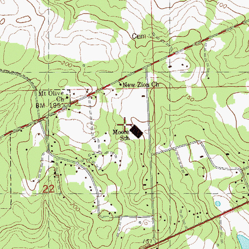 Topographic Map of Moore School, FL