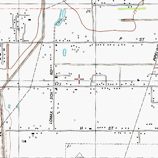 Topographic Map of Lomax Elementary School, TX