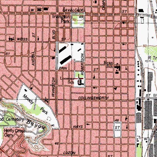 Topographic Map of Looscan Elementary School, TX