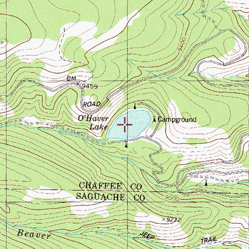 Topographic Map of O Haver Lake Dam, CO