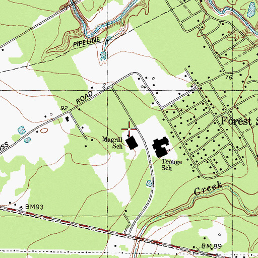 Topographic Map of Magrill Elementary School, TX
