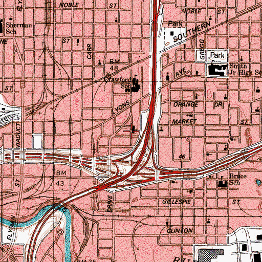 Topographic Map of McCardell Academy, TX