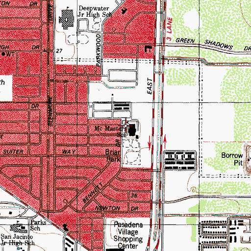 Topographic Map of McMasters Elementary School, TX