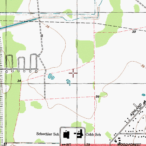 Topographic Map of McMullan Primary School, TX