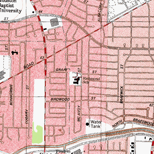 Topographic Map of McNamara Elementary School, TX