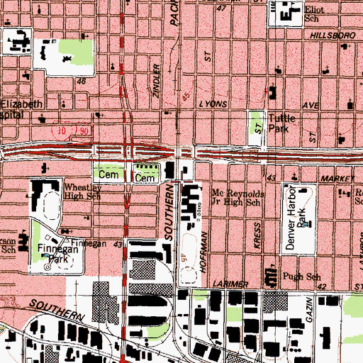 Topographic Map of McReynolds Middle School, TX