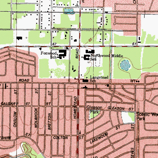 Topographic Map of Langstead Primary School, TX