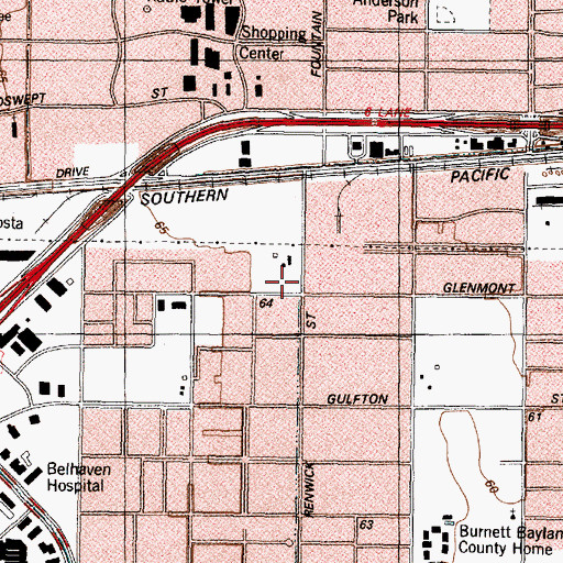 Topographic Map of Las Americas Primary School, TX