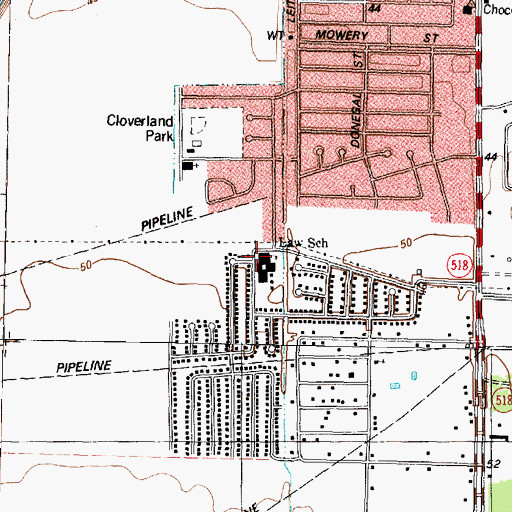 Topographic Map of Law Elementary School, TX