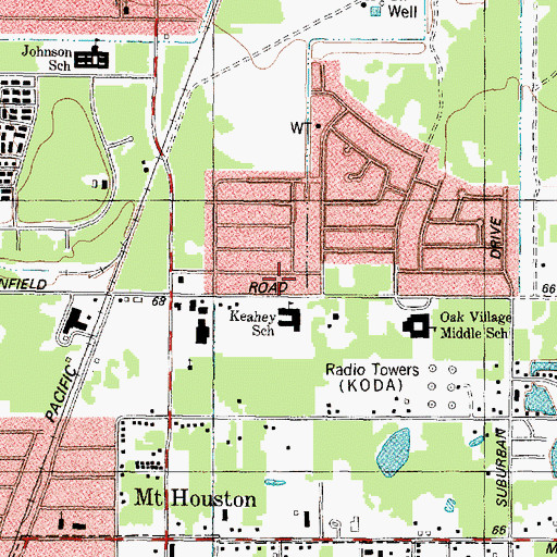 Topographic Map of Keahey Elementary School, TX